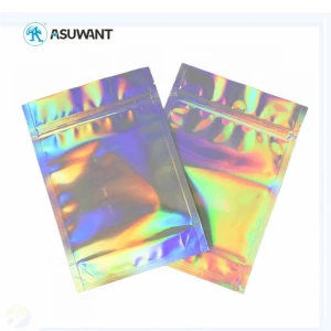 Geurbestendig mylar plastic verpakking hologram tassen ritssluiting kleine cosmetische verpakkingen