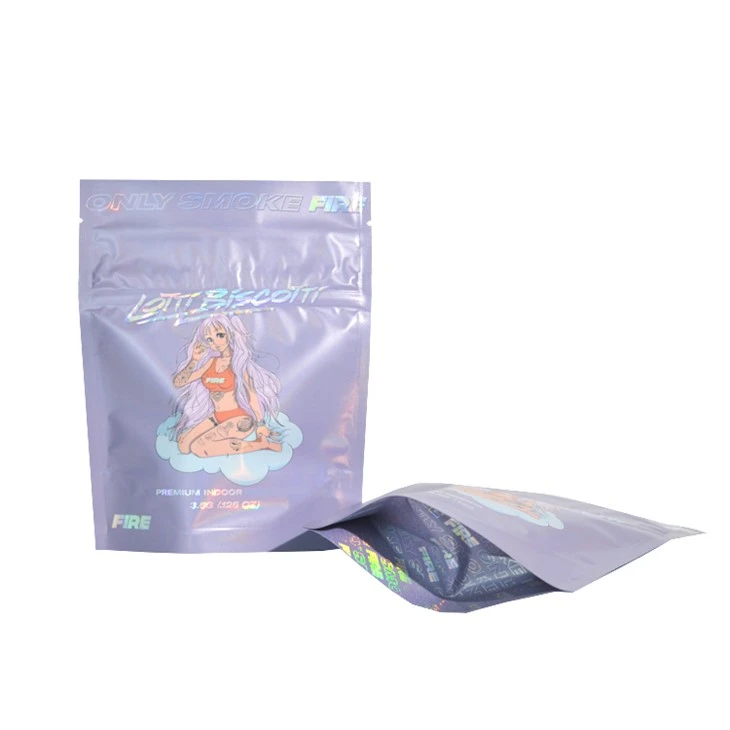 Custom Printed Stand Up Pouch Ziplock Plastic Packaging Smell Proof Zipper Mylar Packaging Pouch Bag For Food Storage