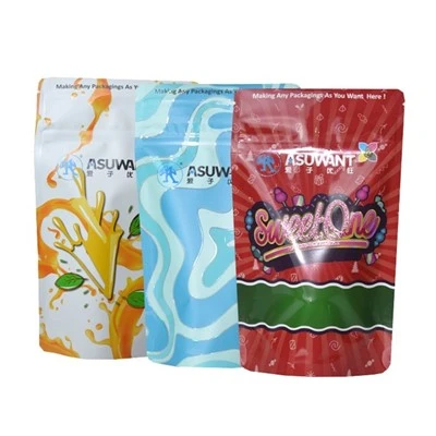Kindveilige Mylar ritssluitingszakken Geurbestendig Digitaal printen Hot Stamping UV Spot Stand Up Pouch