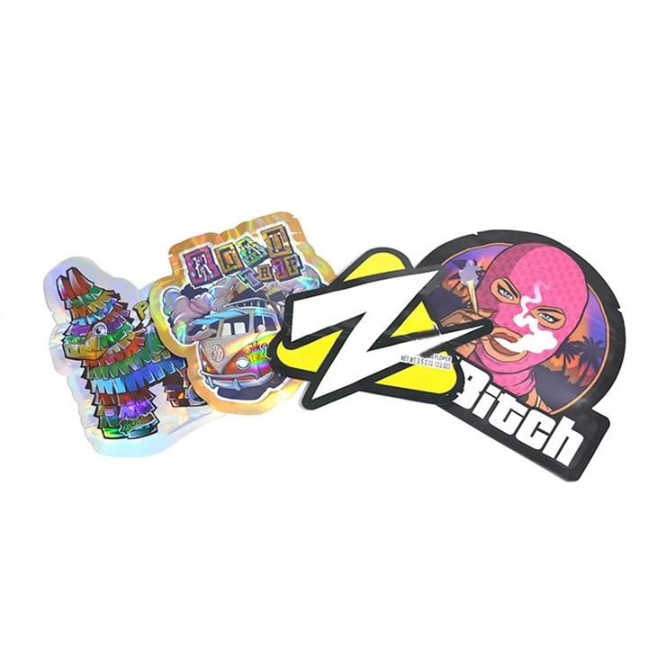 Soft Touch Cali Bag Packaging Irregular Special Shaped Plastic 3.5g Cookie Die Cut Ziplock Smell Proof Mylar Bags